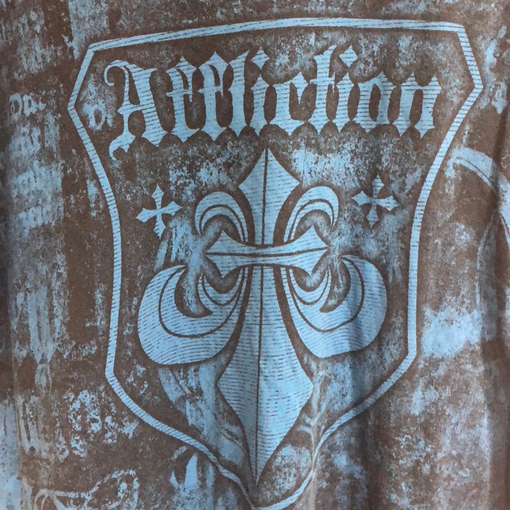 Men’s Affliction Live Fast Blue Graphic Cross S:L